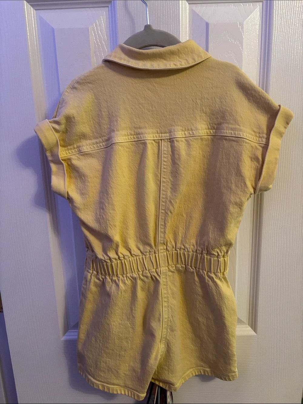 Cat & Jack Yellow Denim Short Sleeve Romper - Size XS (4/5)